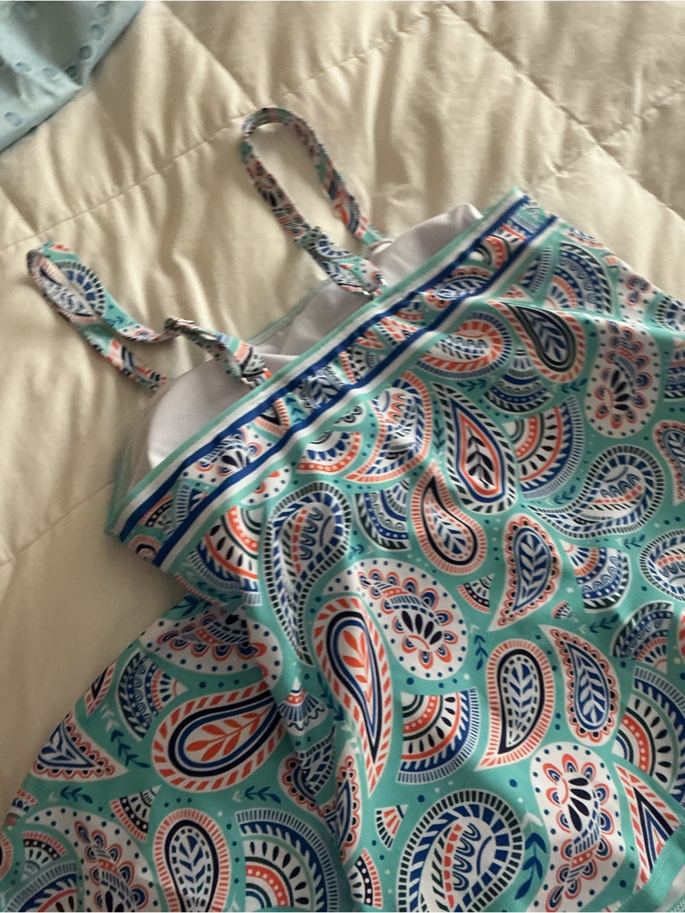 Turquoise Paisley Two-Piece Swim Set - Picture 11 of 15